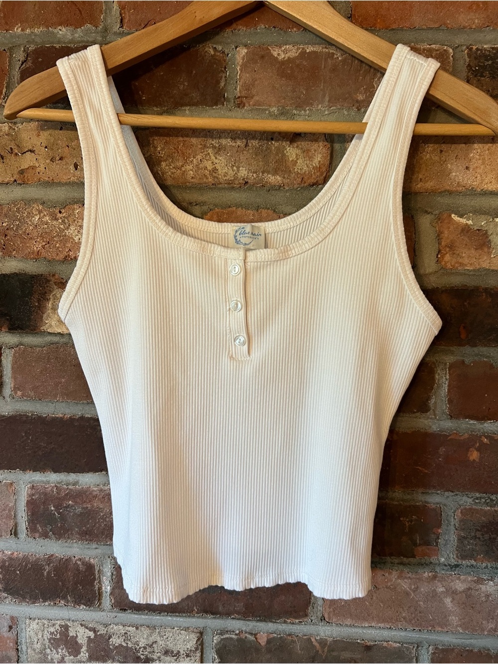 Ribbed Henley Cropped Tank Top